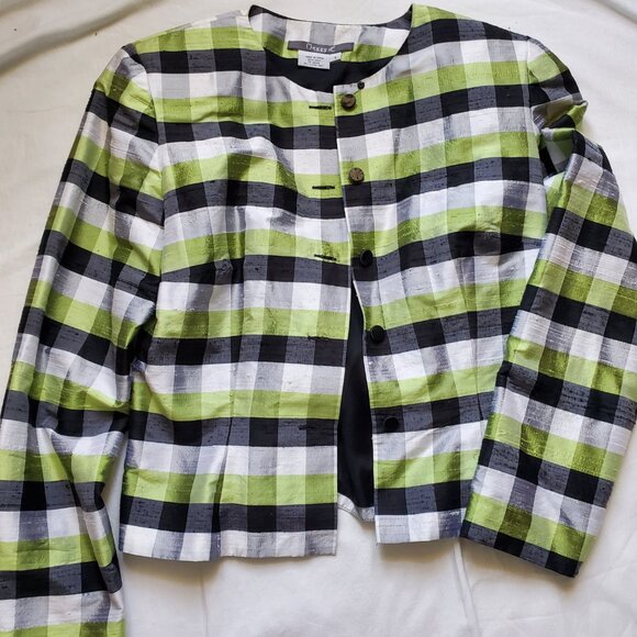 Maggy L sz 4 90's crop jacket-100%silk-lined - Picture 4 of 4